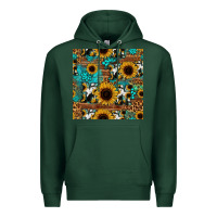 Sports Green sunflower cowhide mom seamless pattern Premium Hoodie - HRA Design Shop
