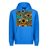 True Royal sunflower cowhide mom seamless pattern Premium Hoodie - HRA Design Shop