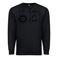 Black lets get lost Premium Sweatshirt - Unal Design