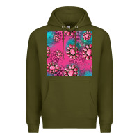 Army Green pink turquoise gemstoes seamless pattern Premium Hoodie - HRA Design Shop