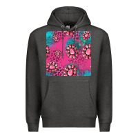 Charcoal Heather pink turquoise gemstoes seamless pattern Premium Hoodie - HRA Design Shop