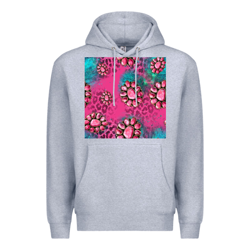 Pink Turquoise Gemstoes Seamless Pattern Premium Hoodie by HRA Design Shop | Teevron