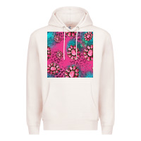 Pale Pink pink turquoise gemstoes seamless pattern Premium Hoodie - HRA Design Shop