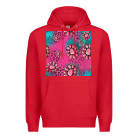 Red pink turquoise gemstoes seamless pattern Premium Hoodie - HRA Design Shop