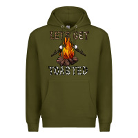 Army Green lets get toasted Premium Hoodie - CowhideDigitalArt