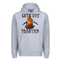 Heather Grey lets get toasted Premium Hoodie - CowhideDigitalArt