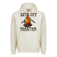 Oatmeal Heather lets get toasted Premium Hoodie - CowhideDigitalArt