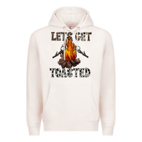 Pale Pink lets get toasted Premium Hoodie - CowhideDigitalArt