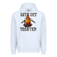White lets get toasted Premium Hoodie - CowhideDigitalArt