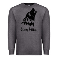 Charcoal Heather stay wild Premium Sweatshirt - Unal Design