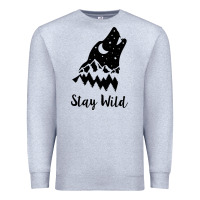 Heather Grey stay wild Premium Sweatshirt - Unal Design
