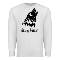 Oatmeal Heather stay wild Premium Sweatshirt - Unal Design