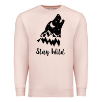 Pale Pink stay wild Premium Sweatshirt - Unal Design