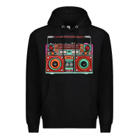 Black Boombox Premium Hoodie - FaDigitalArtStudio