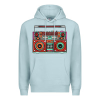 Blue Mist Boombox Premium Hoodie - FaDigitalArtStudio