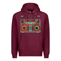 Burgundy Boombox Premium Hoodie - FaDigitalArtStudio