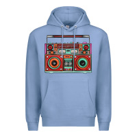 Colony Blue Boombox Premium Hoodie - FaDigitalArtStudio