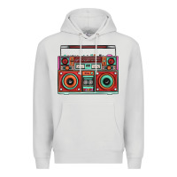 Dove Grey Boombox Premium Hoodie - FaDigitalArtStudio