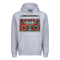 Heather Grey Boombox Premium Hoodie - FaDigitalArtStudio