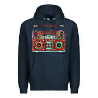 Navy Boombox Premium Hoodie - FaDigitalArtStudio