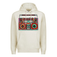 Oatmeal Heather Boombox Premium Hoodie - FaDigitalArtStudio