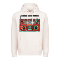 Pale Pink Boombox Premium Hoodie - FaDigitalArtStudio