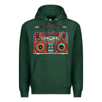 Sports Green Boombox Premium Hoodie - FaDigitalArtStudio