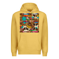 Antique Gold western sunflower bucket cow seamless pattern Premium Hoodie - HRA Design Shop