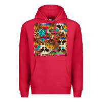 Cardinal western sunflower bucket cow seamless pattern Premium Hoodie - HRA Design Shop