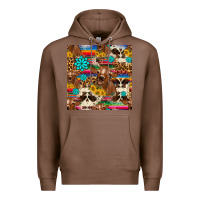 Chestnut western sunflower bucket cow seamless pattern Premium Hoodie - HRA Design Shop