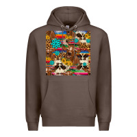 Coffee western sunflower bucket cow seamless pattern Premium Hoodie - HRA Design Shop