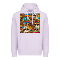 Lilac western sunflower bucket cow seamless pattern Premium Hoodie - HRA Design Shop