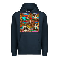 Western Sunflower Bucket Cow Seamless Pattern Premium Hoodie | Teevron