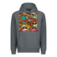 Rock western sunflower bucket cow seamless pattern Premium Hoodie - HRA Design Shop