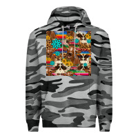 Slate Camo western sunflower bucket cow seamless pattern Premium Hoodie - HRA Design Shop