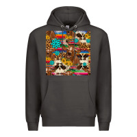 Smoke western sunflower bucket cow seamless pattern Premium Hoodie - HRA Design Shop