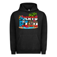 Pigment Black puerto rico and flowers with frog Urban Hoodie - AdoDesignShop