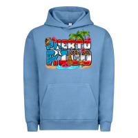 Pigment Pebble Blue puerto rico and flowers with frog Urban Hoodie - AdoDesignShop