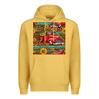 Antique Gold western farm truck seamless pattern Premium Hoodie - HRA Design Shop
