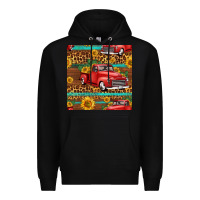 Black western farm truck seamless pattern Premium Hoodie - HRA Design Shop