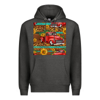 Charcoal Heather western farm truck seamless pattern Premium Hoodie - HRA Design Shop