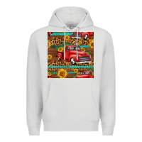 Dove Grey western farm truck seamless pattern Premium Hoodie - HRA Design Shop
