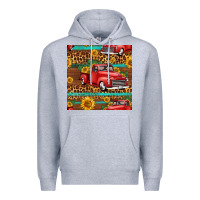 Heather Grey western farm truck seamless pattern Premium Hoodie - HRA Design Shop