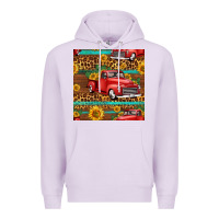 Lilac western farm truck seamless pattern Premium Hoodie - HRA Design Shop