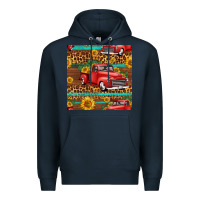 Navy western farm truck seamless pattern Premium Hoodie - HRA Design Shop