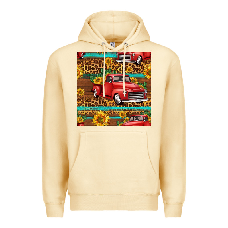 Western Farm Truck Seamless Pattern Premium Hoodie by HRA Design Shop | Teevron
