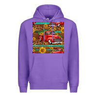 Purple western farm truck seamless pattern Premium Hoodie - HRA Design Shop