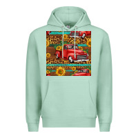 Seafoam western farm truck seamless pattern Premium Hoodie - HRA Design Shop