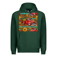 Sports Green western farm truck seamless pattern Premium Hoodie - HRA Design Shop
