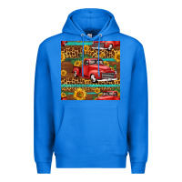 True Royal western farm truck seamless pattern Premium Hoodie - HRA Design Shop